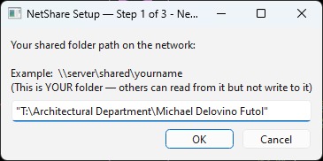 Ohverlay shared folder setup dialog